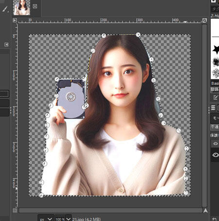 「Delete」キーで削除